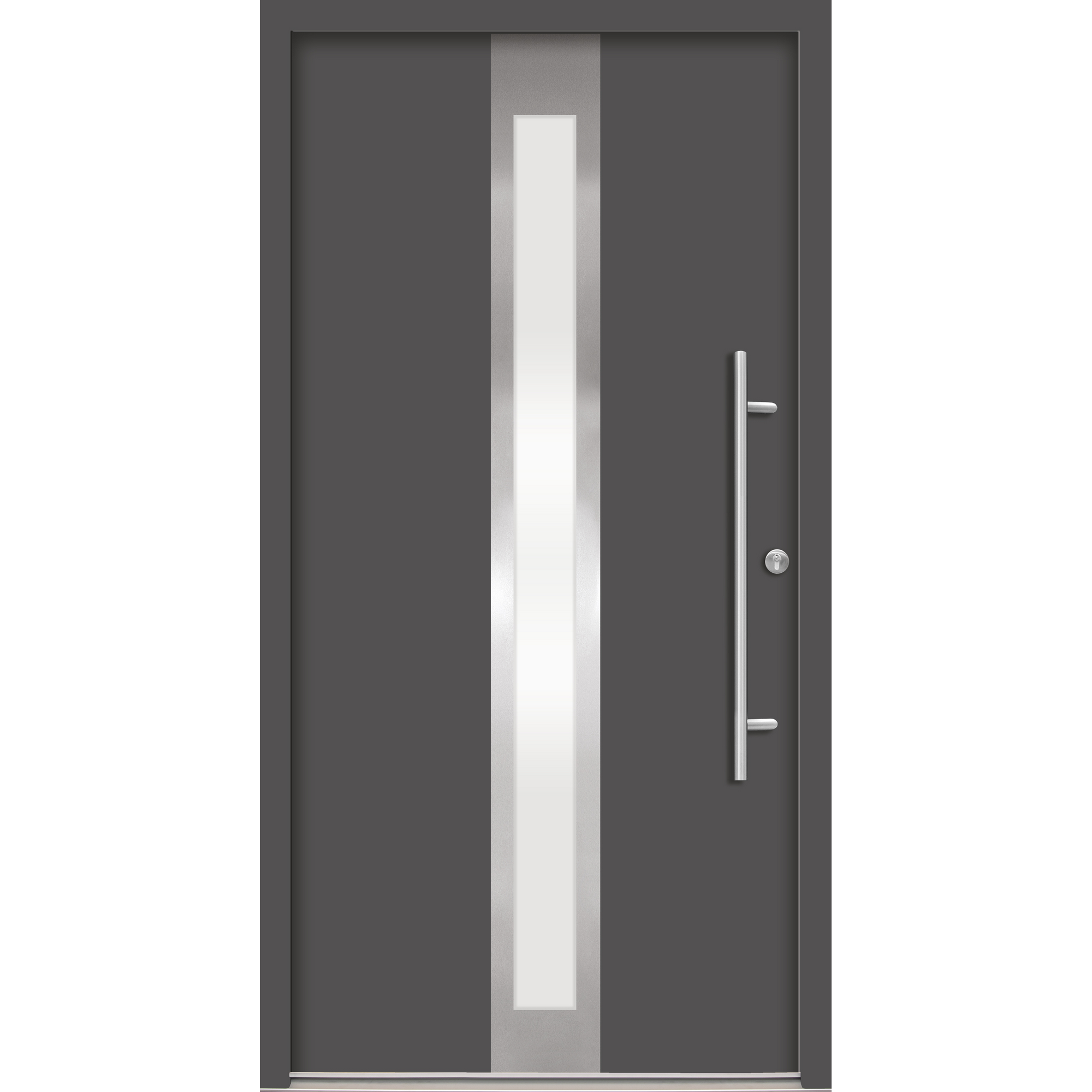 Alu-Stahlhaustür 'B01' anthrazit rechts 110 x 210 cm