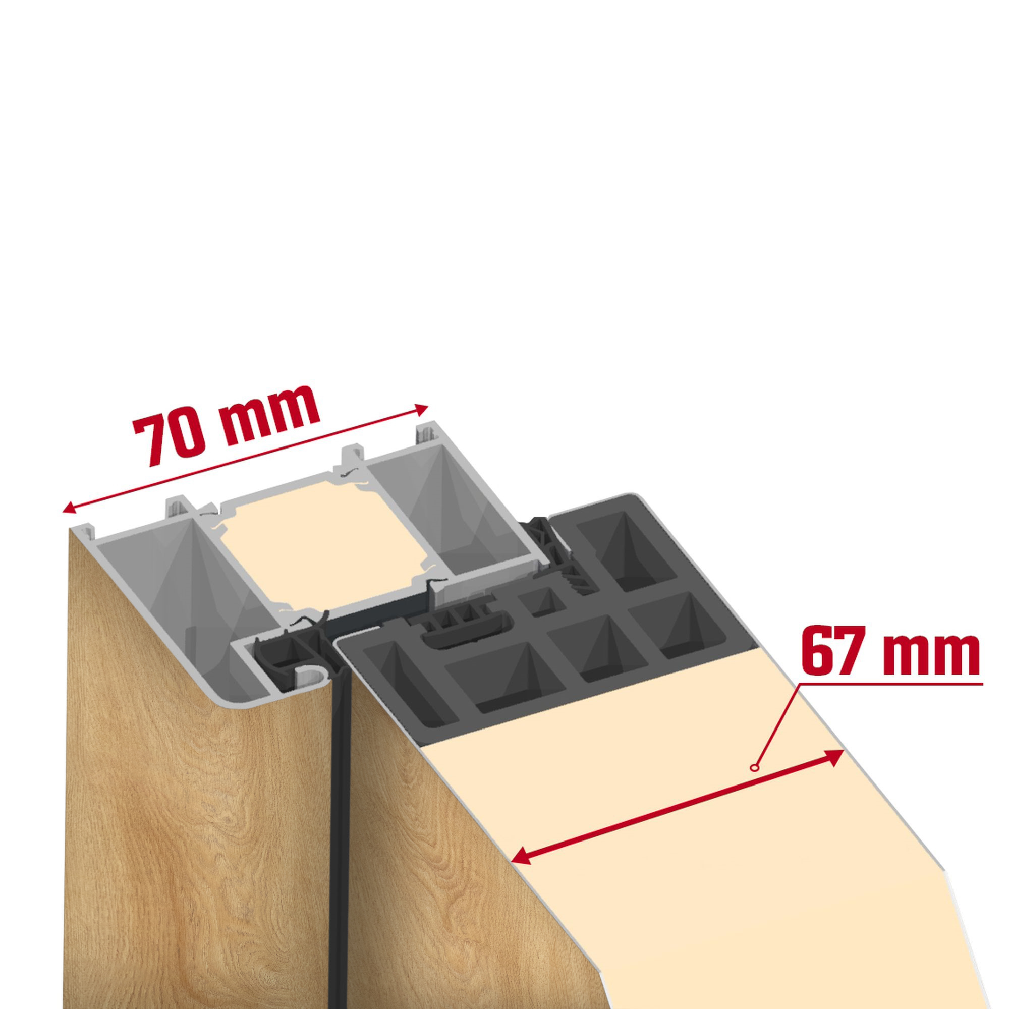 Alu-Stahlhaustür 'B01' eichefarben natur rechts 110 x 210 cm