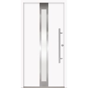 Alu-Stahlhaustür 'B01' weiß rechts 100 x 210 cm