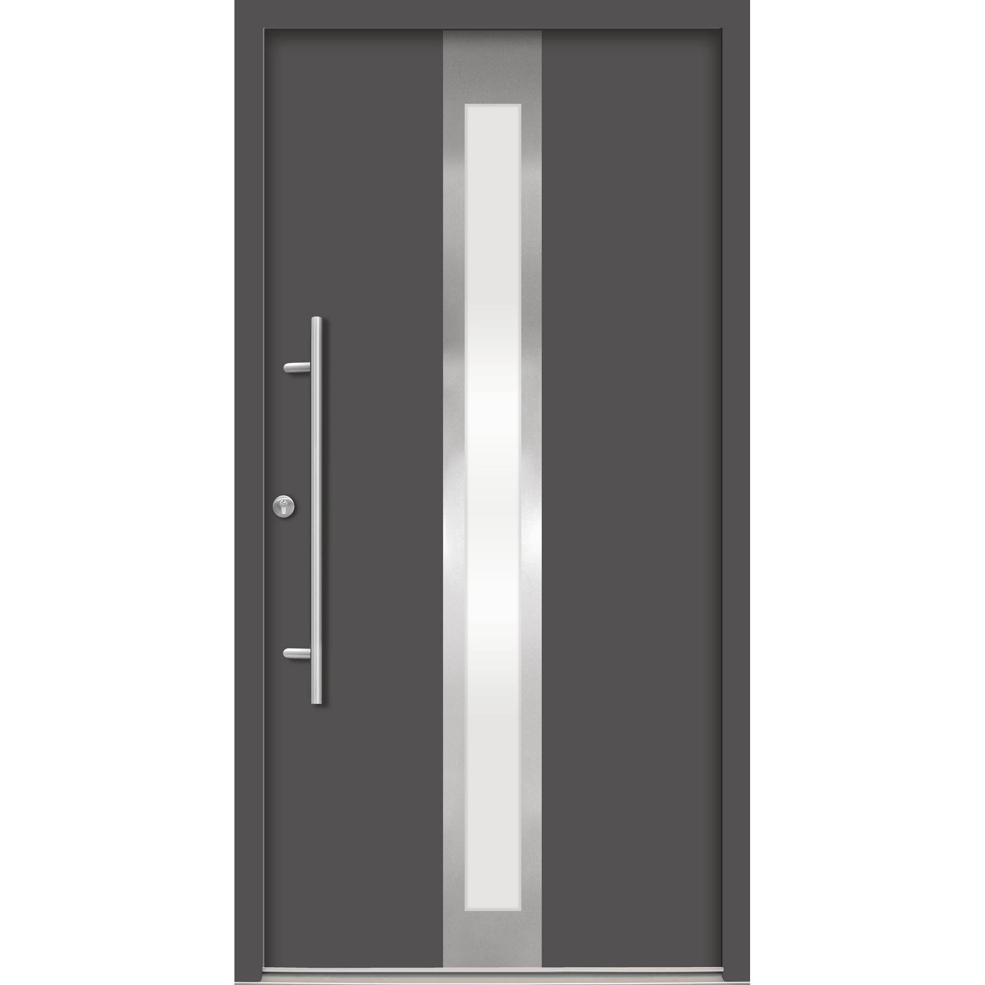 Alu-Stahlhaustür 'B01' anthrazit links 100 x 210 cm