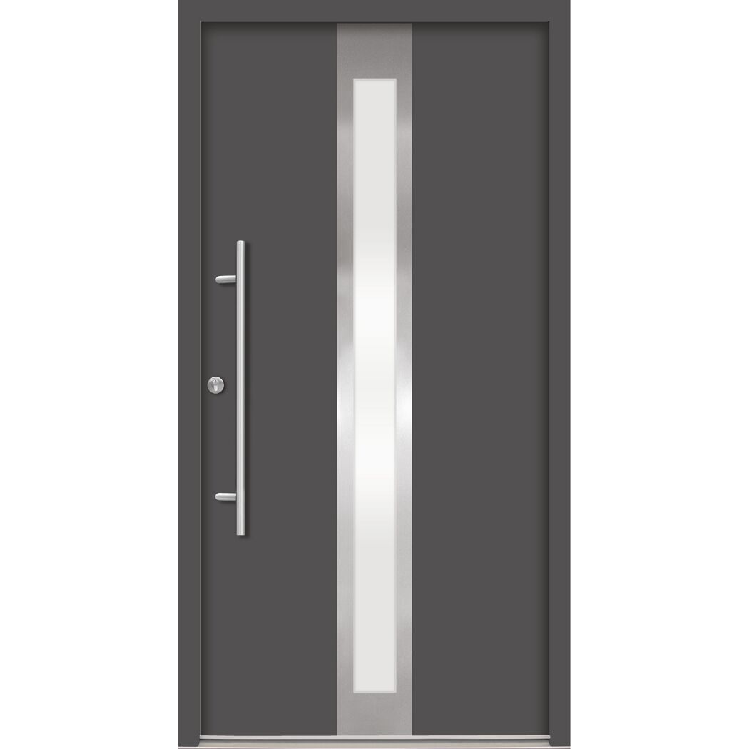 Alu-Stahlhaustür 'B01' anthrazit links 100 x 210 cm