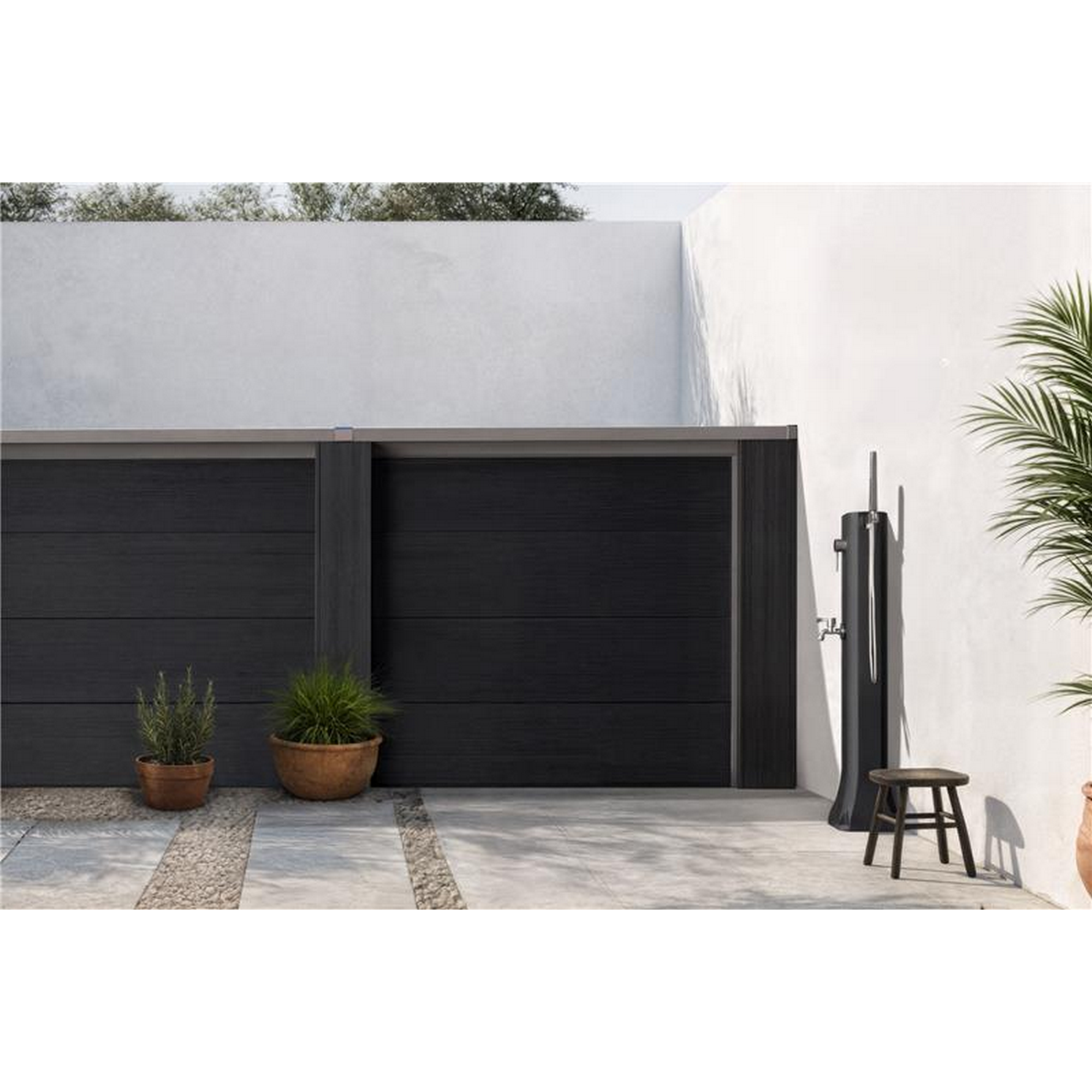 Solardusche 'Alba Mini' 109 cm, mit Fußdusche und Edelstahl-Mischer