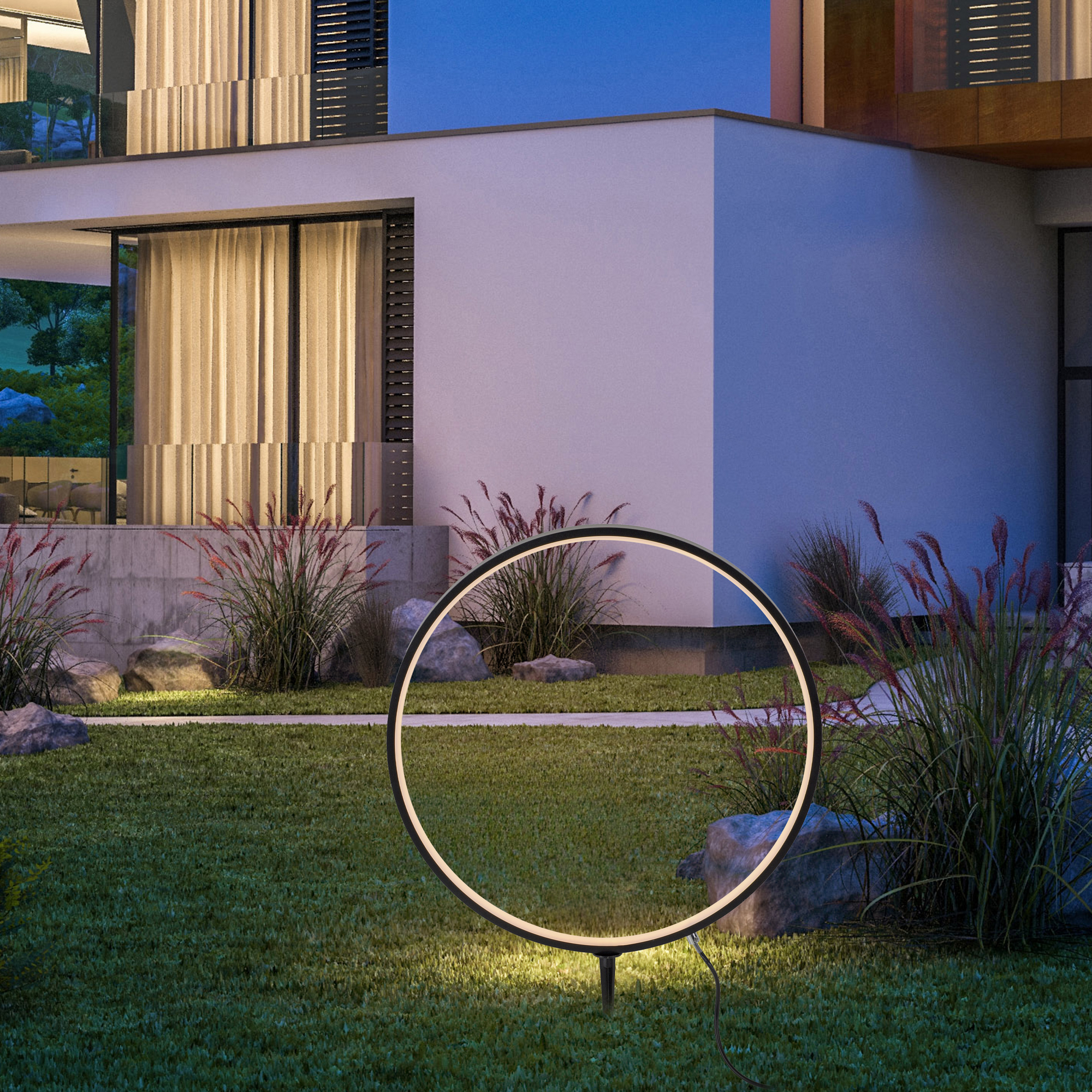 LED-Außenleuchte 'Zirkulu' mit Erdspieß Ø 50 x 66 cm