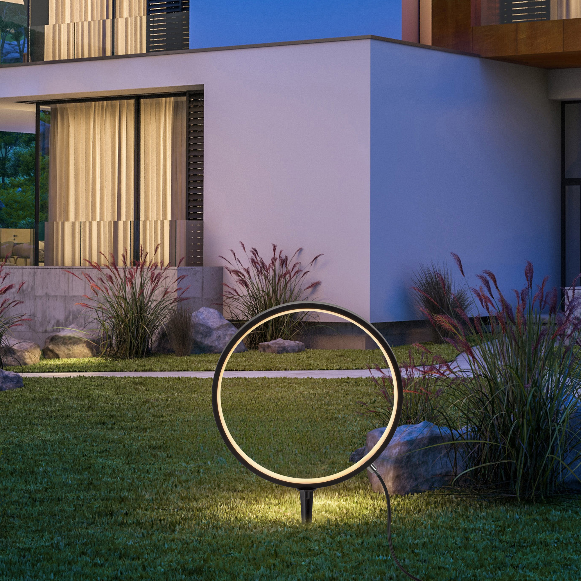 LED-Außenleuchte 'Zirkulu' mit Erdspieß Ø 32 x 48 cm