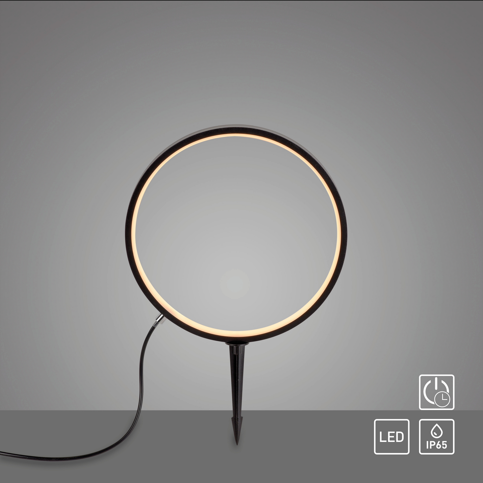 LED-Außenleuchte 'Zirkulu' mit Erdspieß Ø 32 x 48 cm