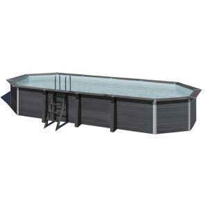 Composite Pool-Set 'Avantgarde' grau oval 804 × 386 × 124 cm