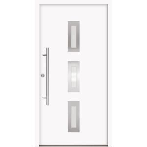 Alu-Stahlhaustür 'B02' weiß links 110 x 210 cm