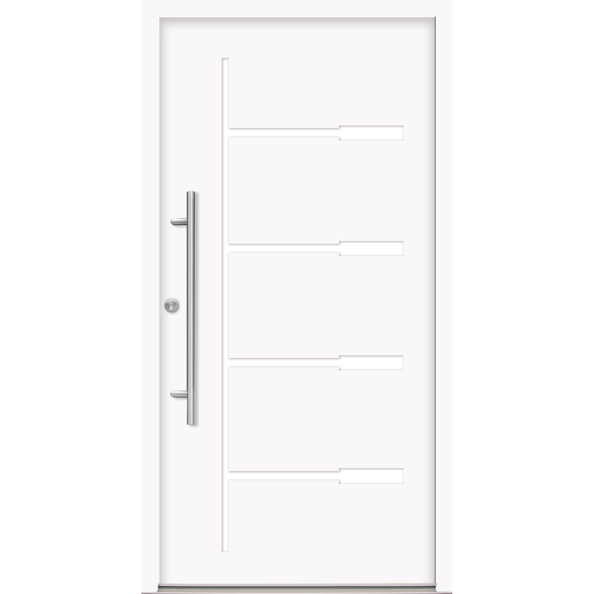 Alu-Stahlhaustür 'H1' weiß links 110 x 210 cm