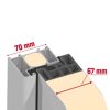 Alu-Stahlhaustür 'H1' weiß links 110 x 210 cm