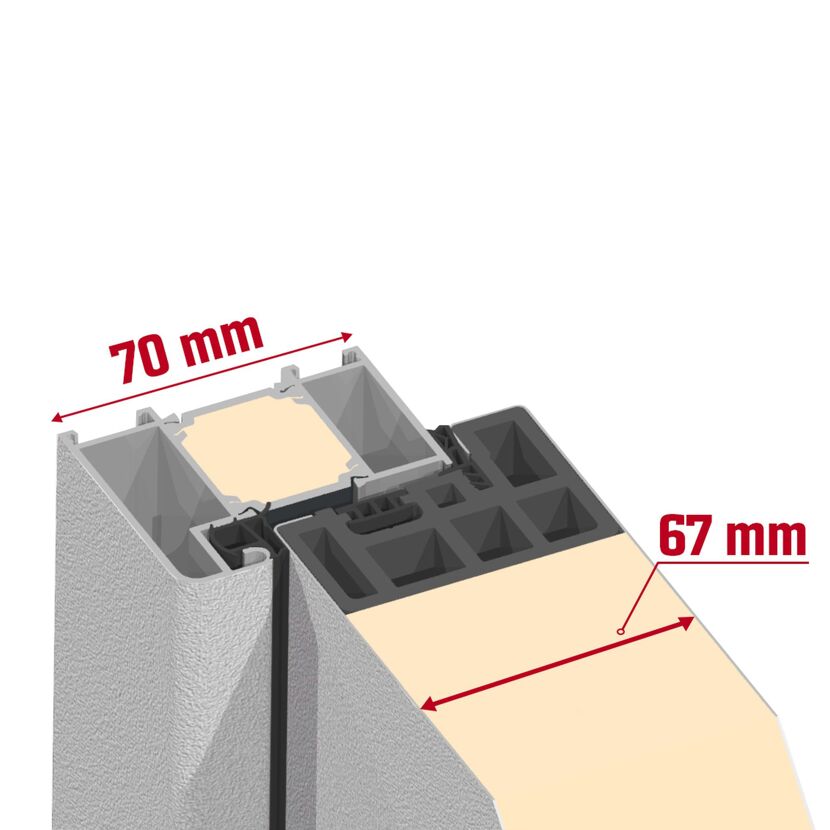 Alu-Stahlhaustür 'H1' weiß links 110 x 210 cm