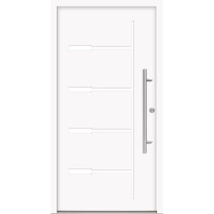 Alu-Stahlhaustür 'H1' weiß rechts 110 x 210 cm