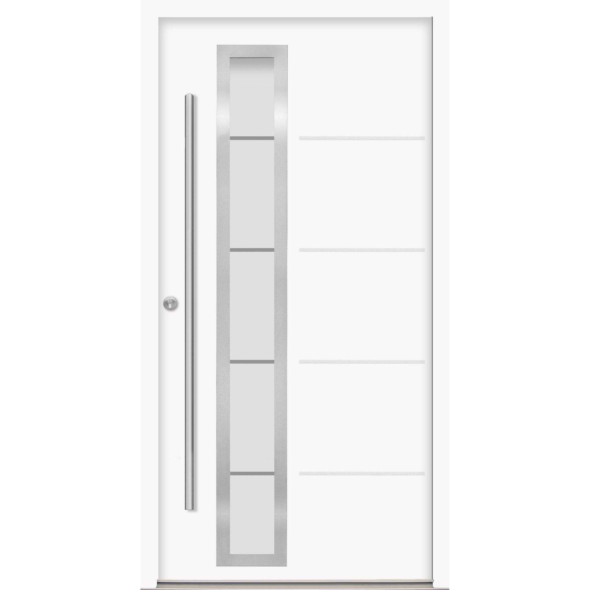 Alu-Stahlhaustür 'B06' weiß links 110 x 210 cm