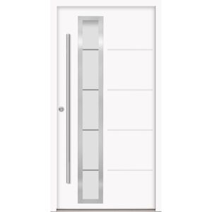 Alu-Stahlhaustür 'B06' weiß links 110 x 210 cm