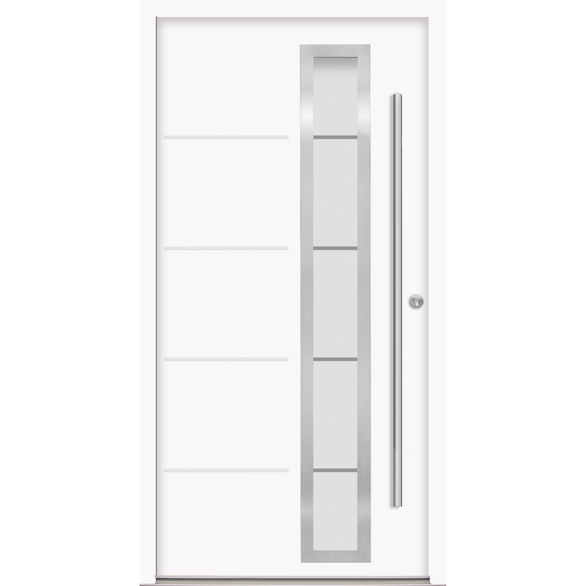 Alu-Stahlhaustür 'B06' weiß rechts 110 x 210 cm