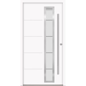 Alu-Stahlhaustür 'B06' weiß rechts 110 x 210 cm