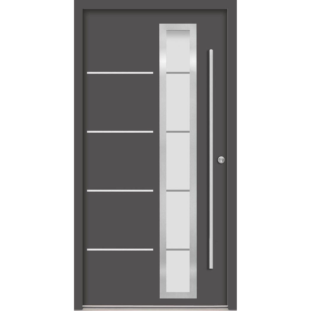 Alu-Stahlhaustür 'B06' anthrazit rechts 110 x 210 cm
