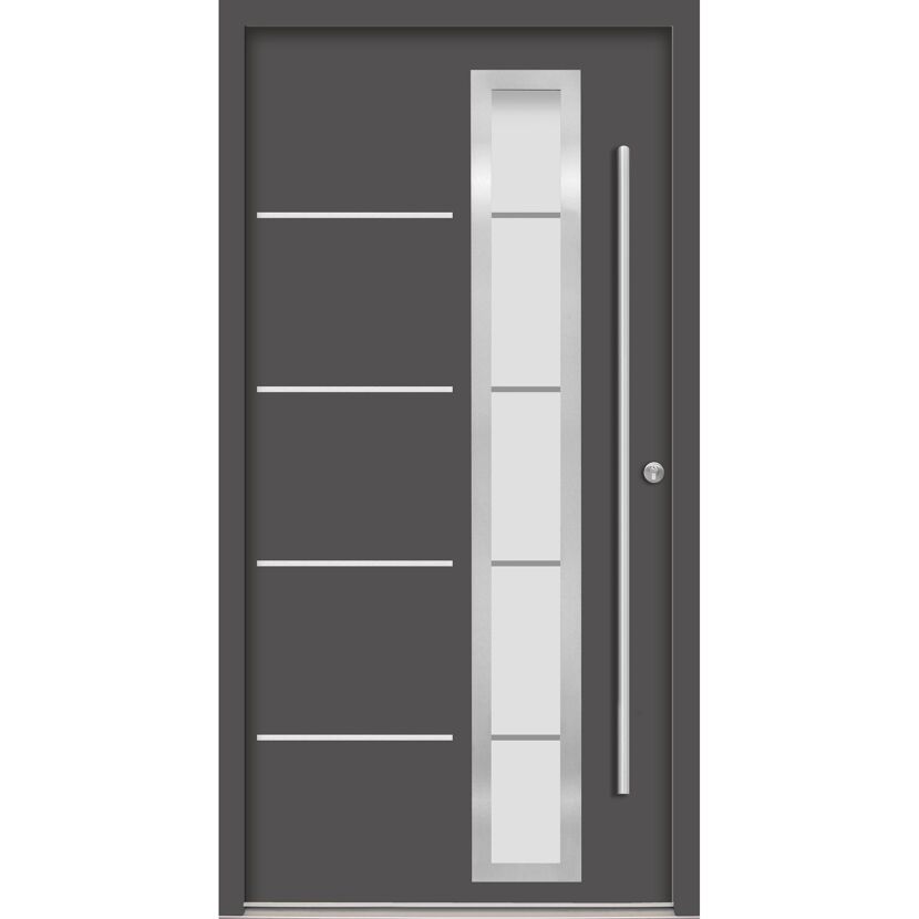 Alu-Stahlhaustür 'B06' anthrazit rechts 110 x 210 cm