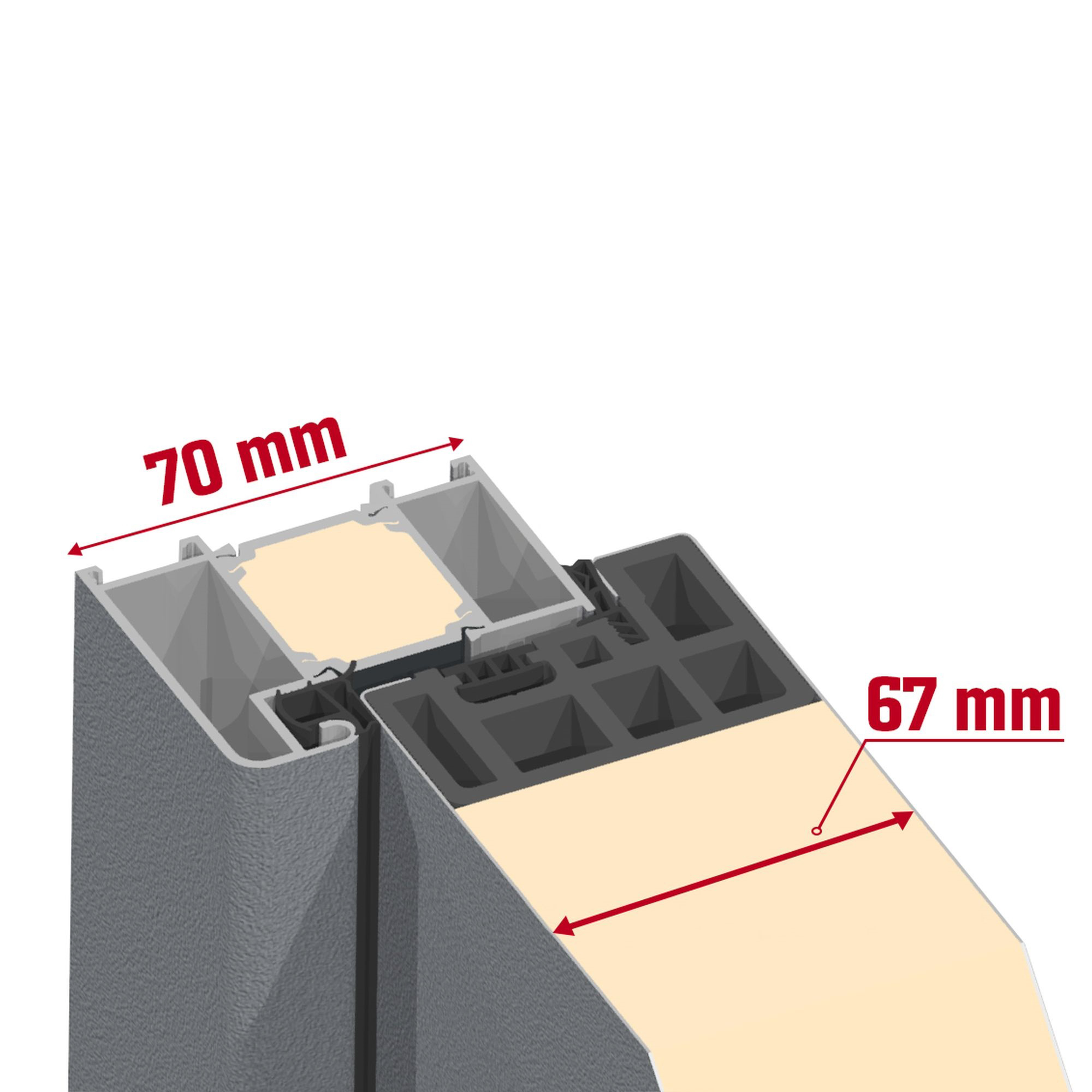 Alu-Stahlhaustür 'B06' grau rechts 110 x 210 cm
