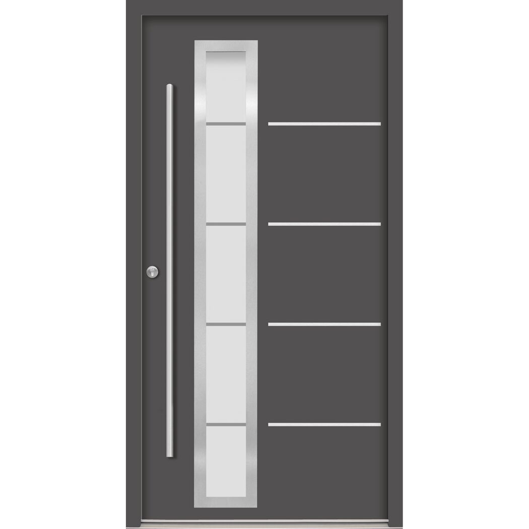 Alu-Stahlhaustür 'B06' anthrazit links 100 x 210 cm