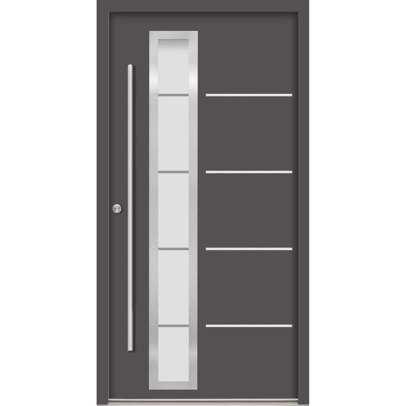 Alu-Stahlhaustür 'B06' anthrazit links 100 x 210 cm