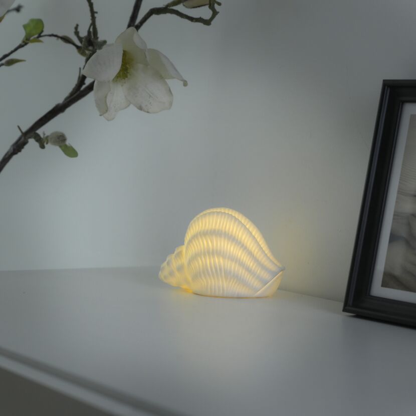 LED-Keramikleuchte 'Marishell' 8,8 x 8,2 x 12,3 cm