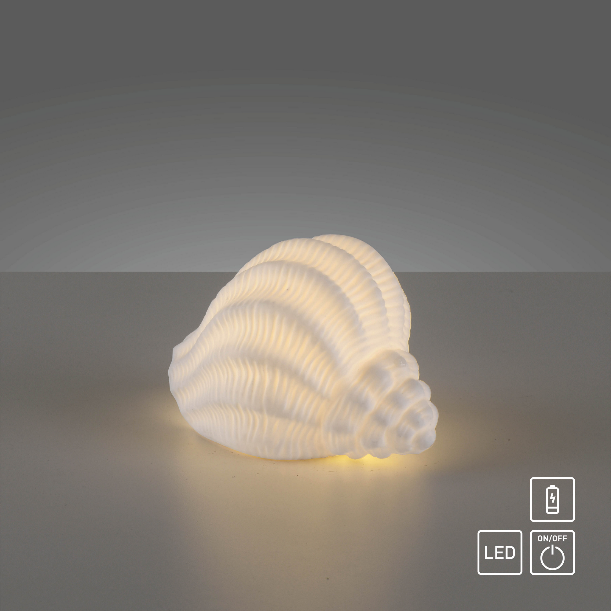 LED-Keramikleuchte 'Marishell' 8,8 x 8,2 x 12,3 cm