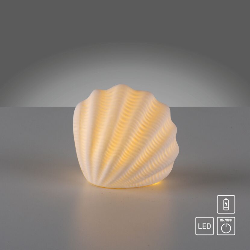 LED-Keramikleuchte 'Marishell' 6,5 x 9,4 x 9,8 cm