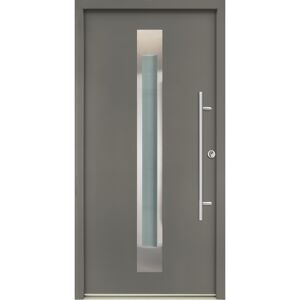 Alu-Stahlhaustür 'B17' quarzgrau rechts 110 x 210 cm