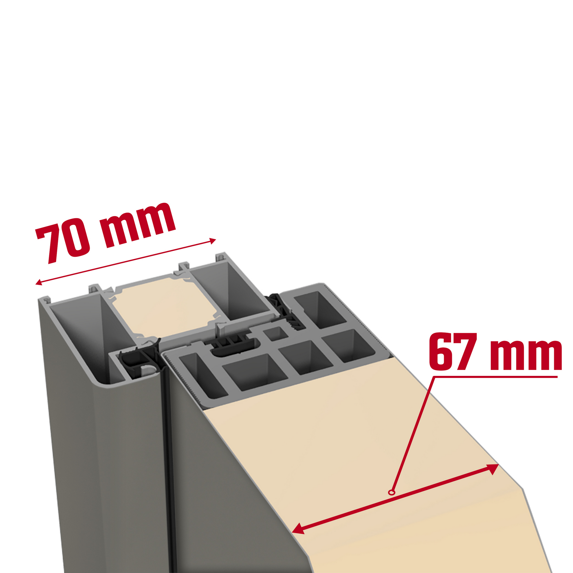 Alu-Stahlhaustür 'B17' quarzgrau rechts 110 x 210 cm