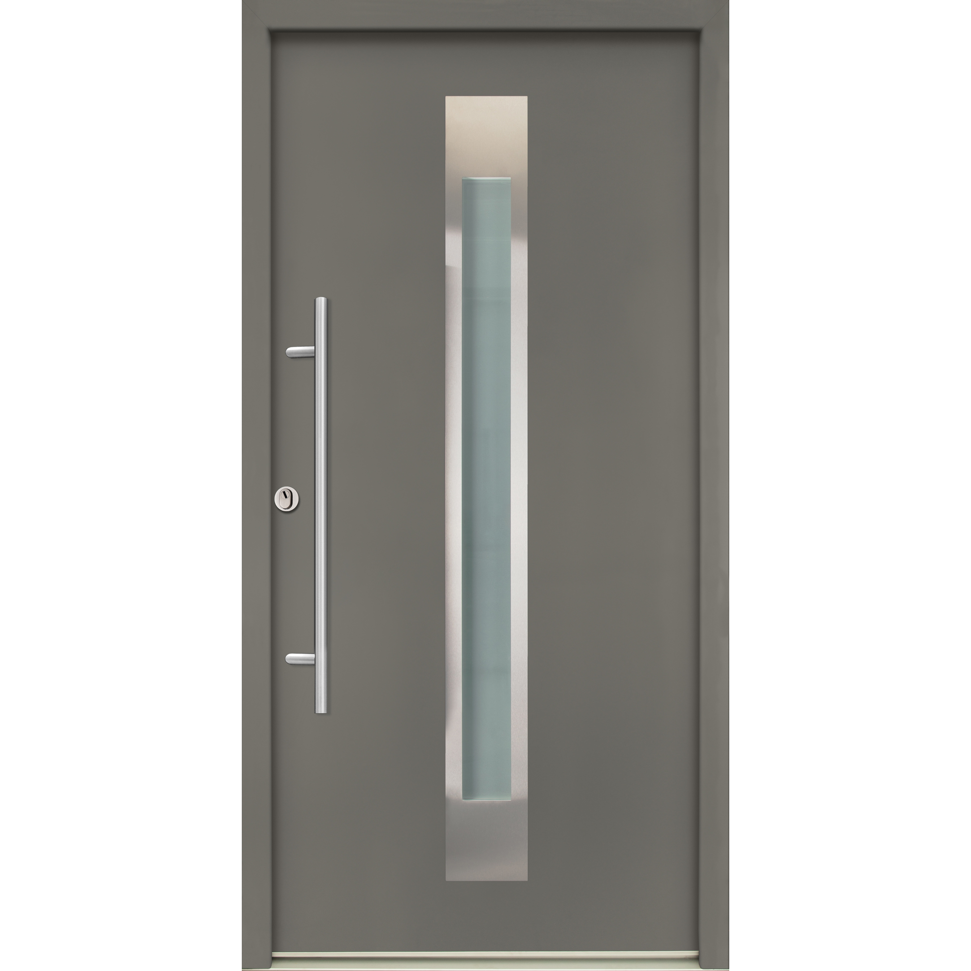 Alu-Stahlhaustür 'B17' quarzgrau links 100 x 210 cm