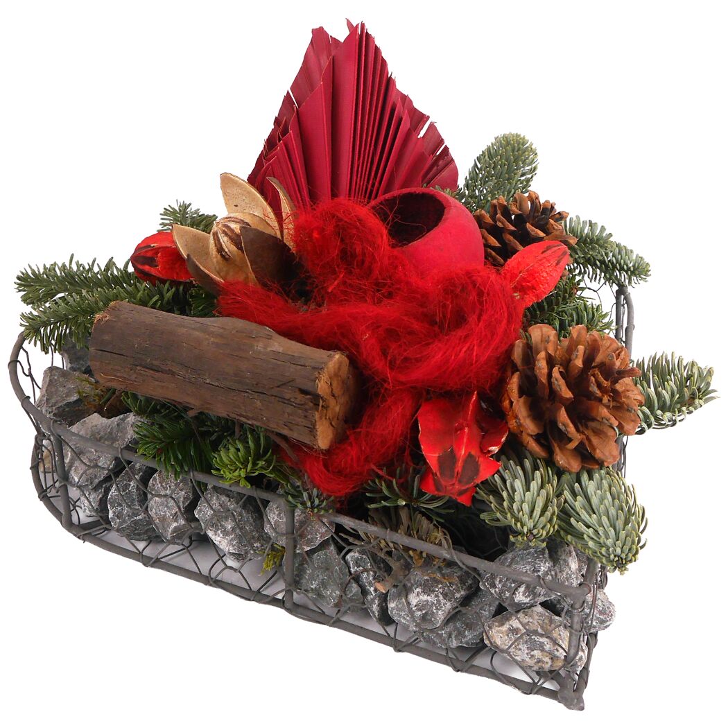 Drahtherz bepflanzt 30 cm Topf verschiedene Farben