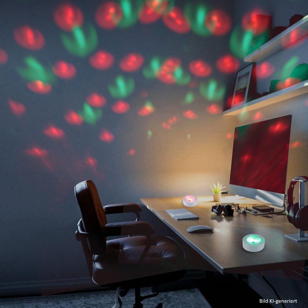 LED-Partyleuchte Farbwechsler Ø 5,8 x 3,7 cm