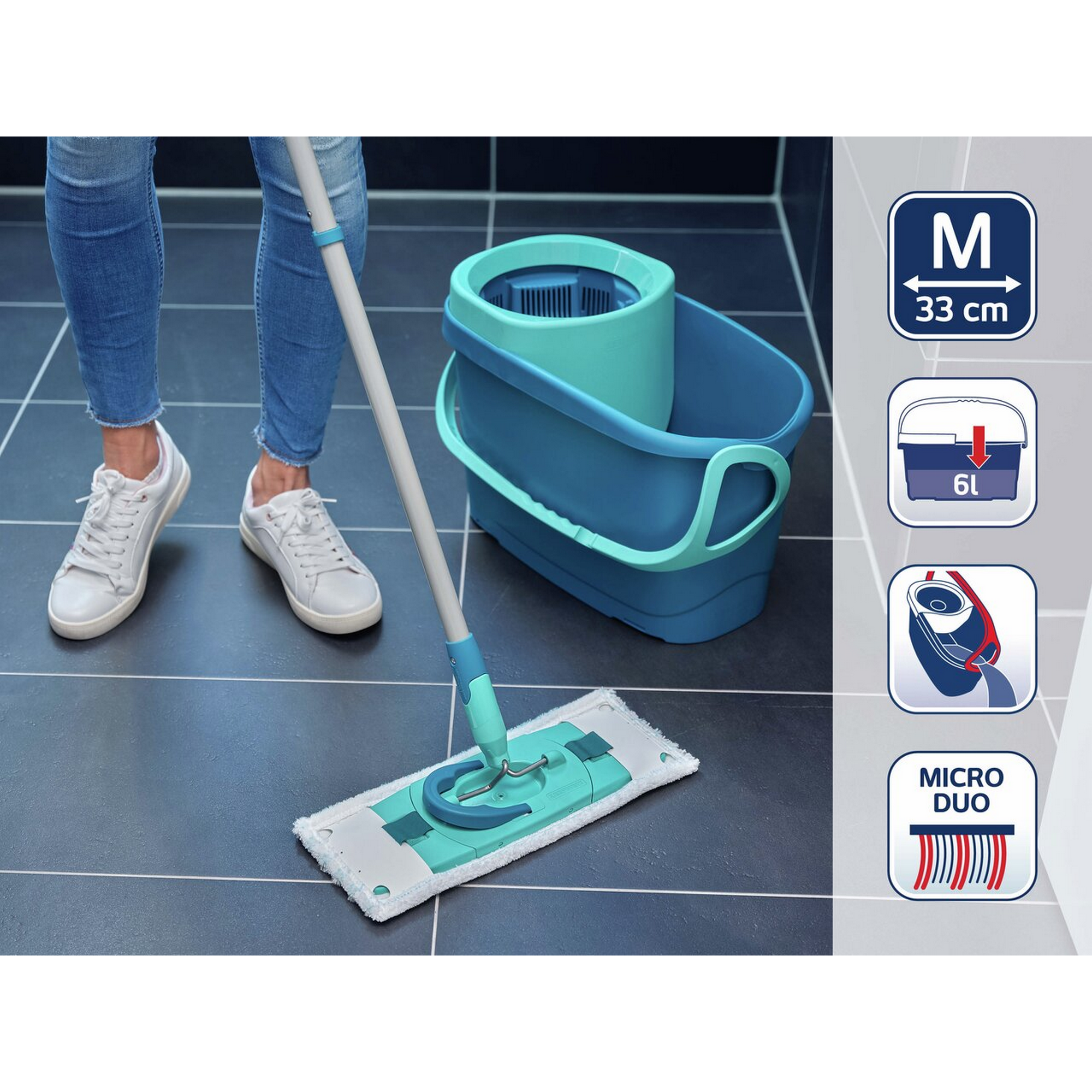 Bodenwischer-Set 'Clean Twist M Ergo micro duo' 37 cm 5-teilig