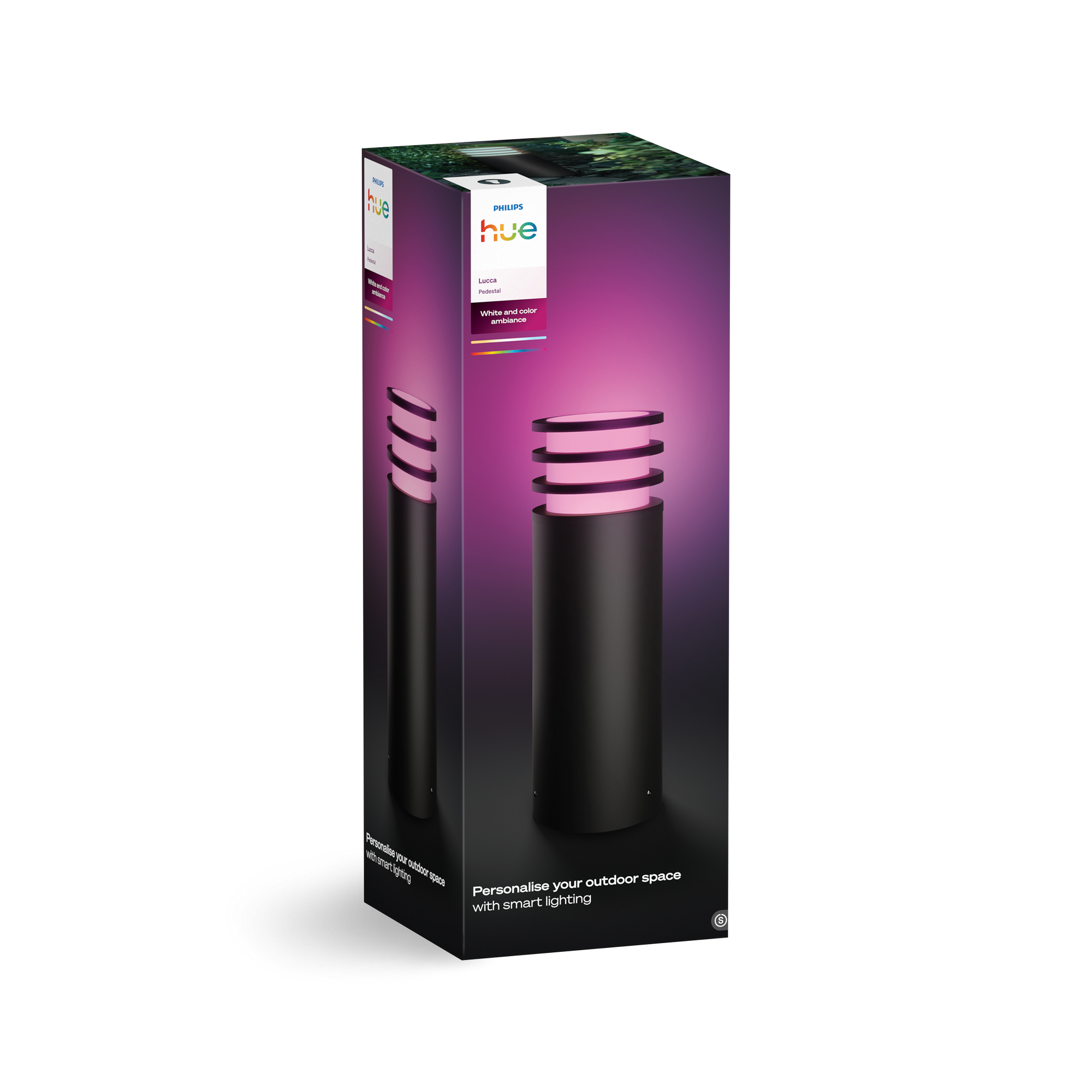 Sockelleuchte 'Hue Lucca' anthrazit Ø 14,2 x 40 cm