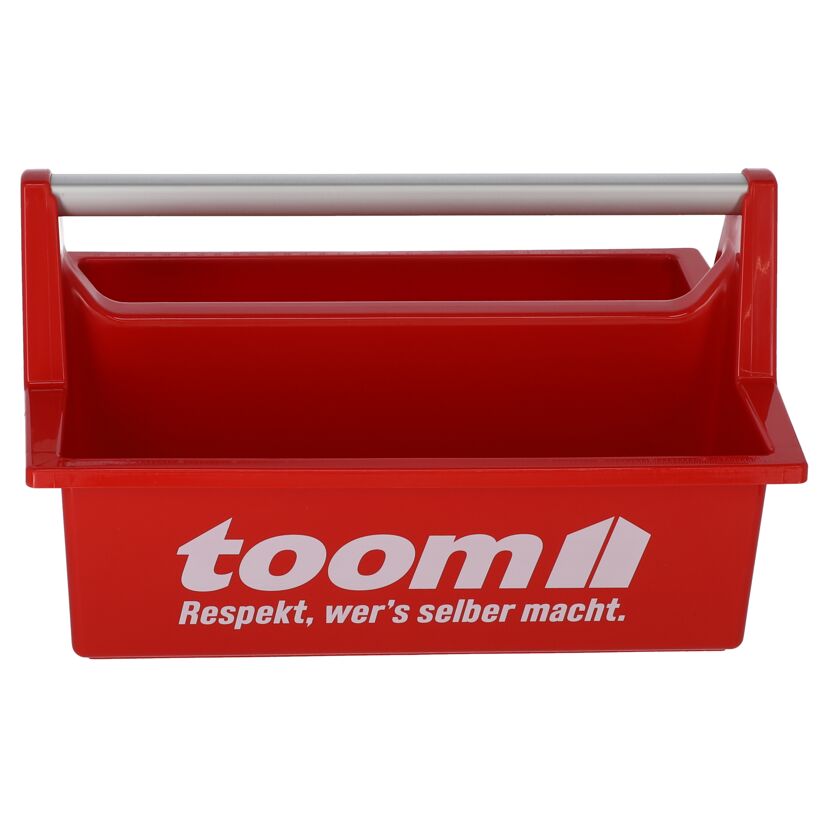 Tragekasten rot mit Aufdruck 39,5 x 21 x 21,5 cm