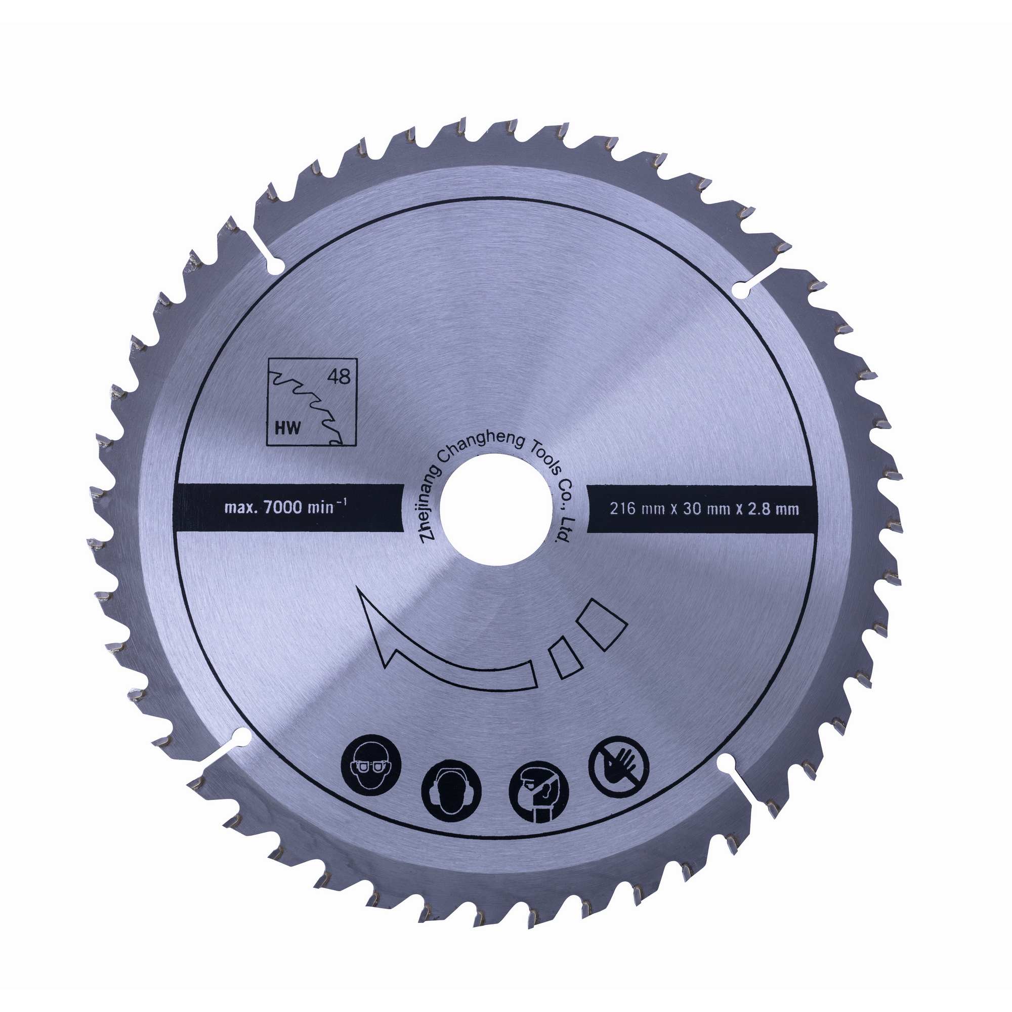 Kreissägeblatt mit Hartmetall-Werkstoffzähnen Ø 216 x 30 x 2,8 x 1,6 mm Wechselzahn Z48