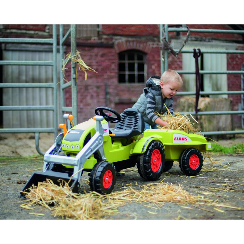 Trettraktor Claas Celtis mit Anhänger mehrfarbig 169 x 54 x 46 cm