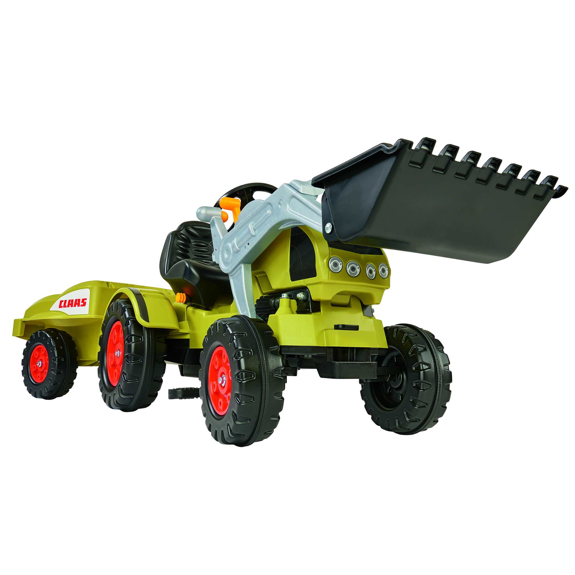 Trettraktor Claas Celtis mit Anhänger mehrfarbig 169 x 54 x 46 cm