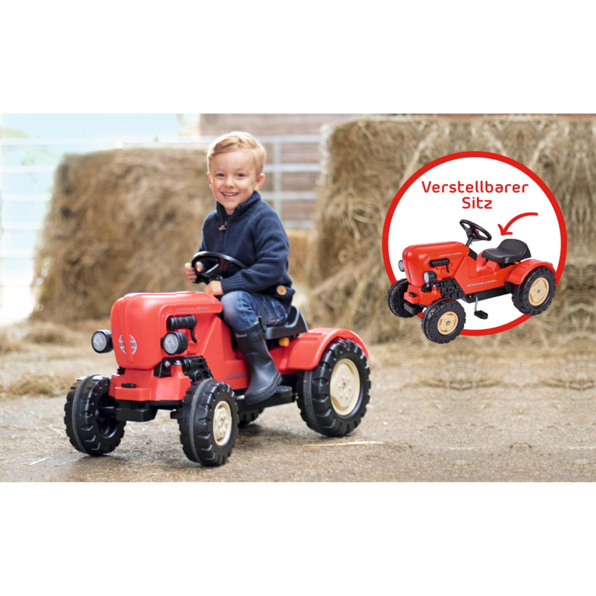 Trettraktor Porsche Diesel rot 80 x 40 x 46 cm