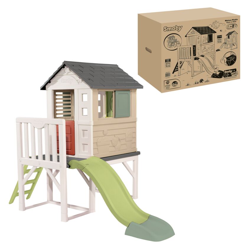 Spielhaus mit Stelzen mehrfarbig 160 x 197 x 243 cm