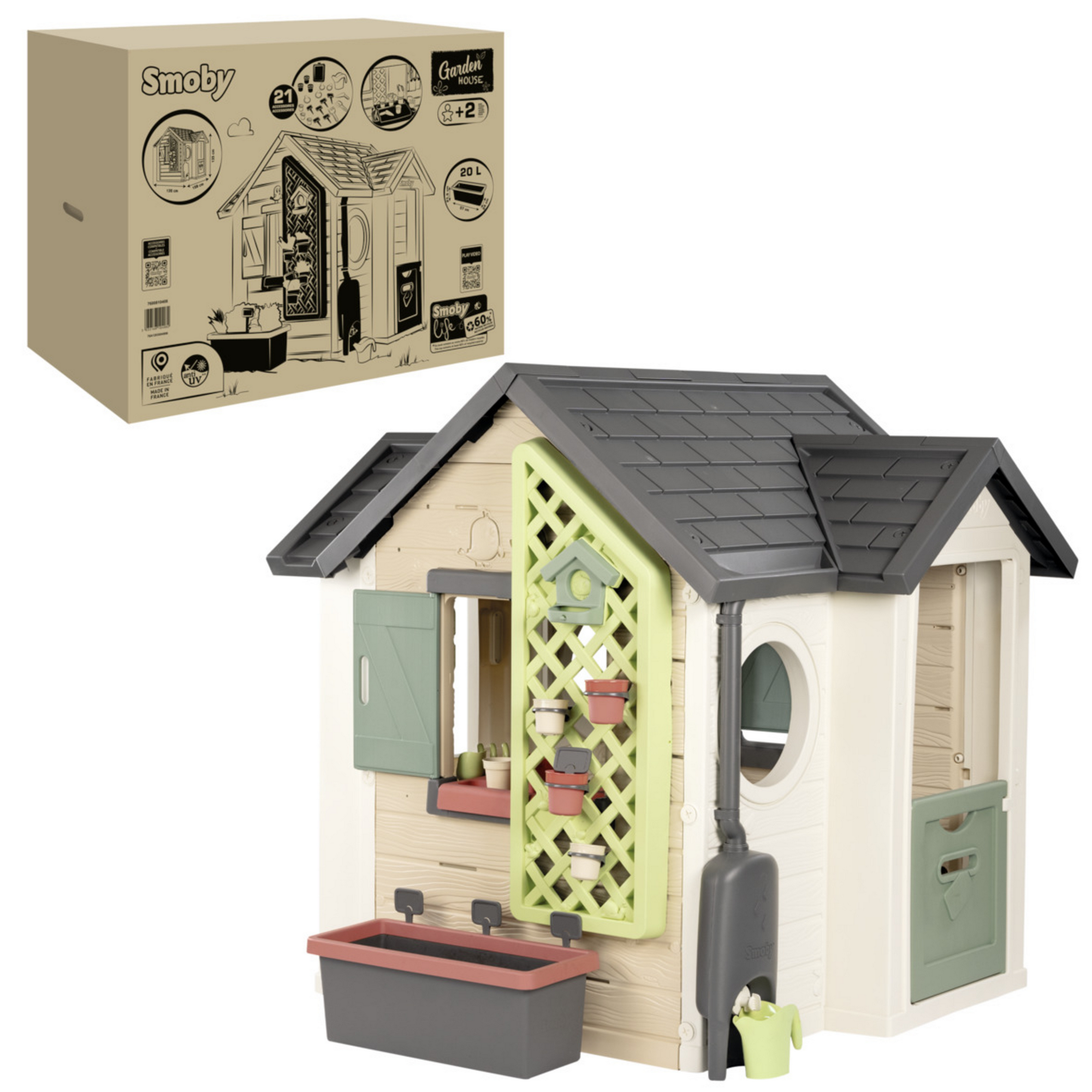 Spielhaus mit Garten mehrfarbig 132 x 135 x 128,5 cm