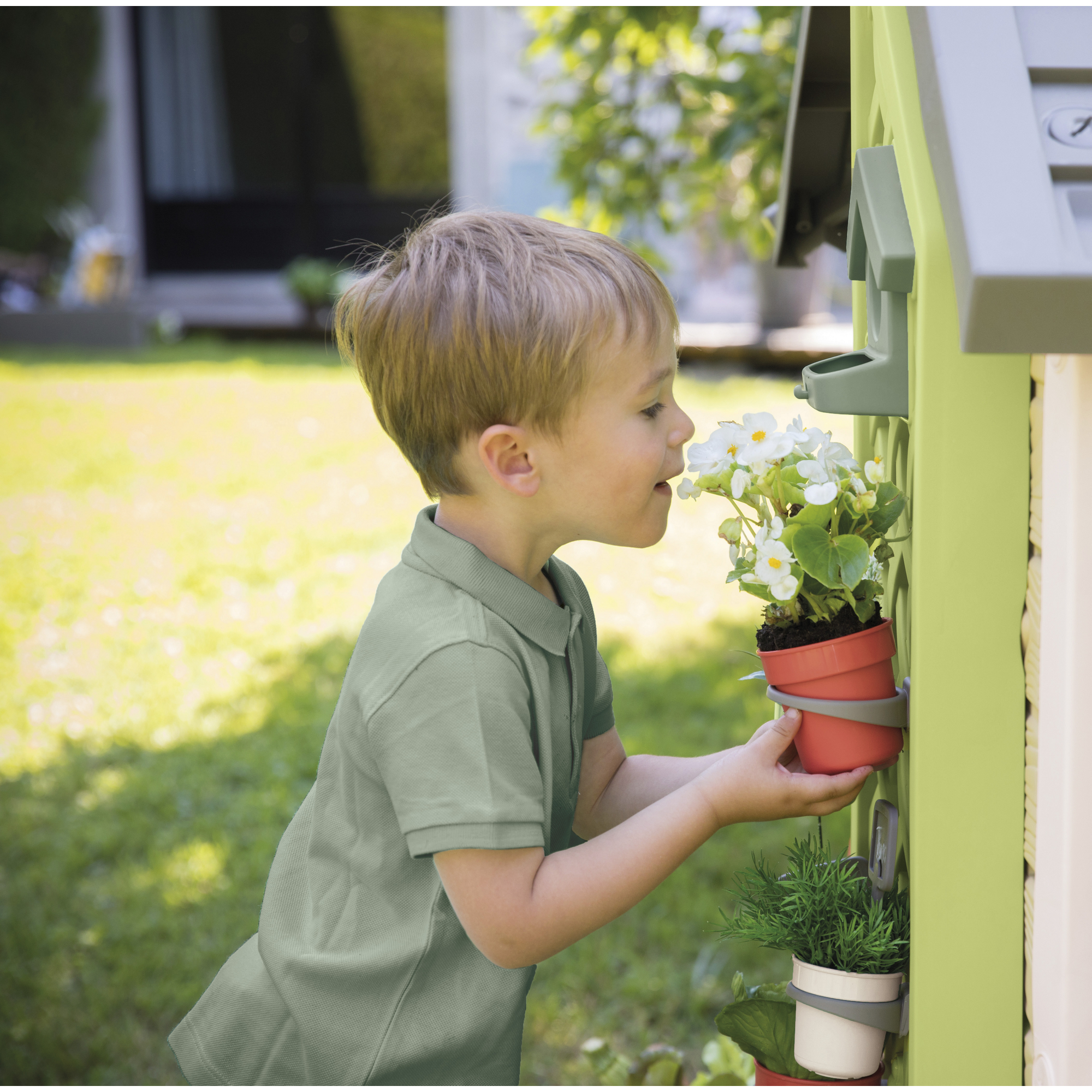 Spielhaus mit Garten mehrfarbig 132 x 135 x 128,5 cm