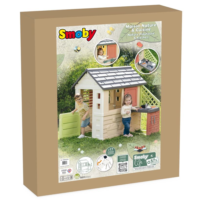 Spielhaus 'Natur' mit Küche mehrfarbig 145 x 127 x 145 cm