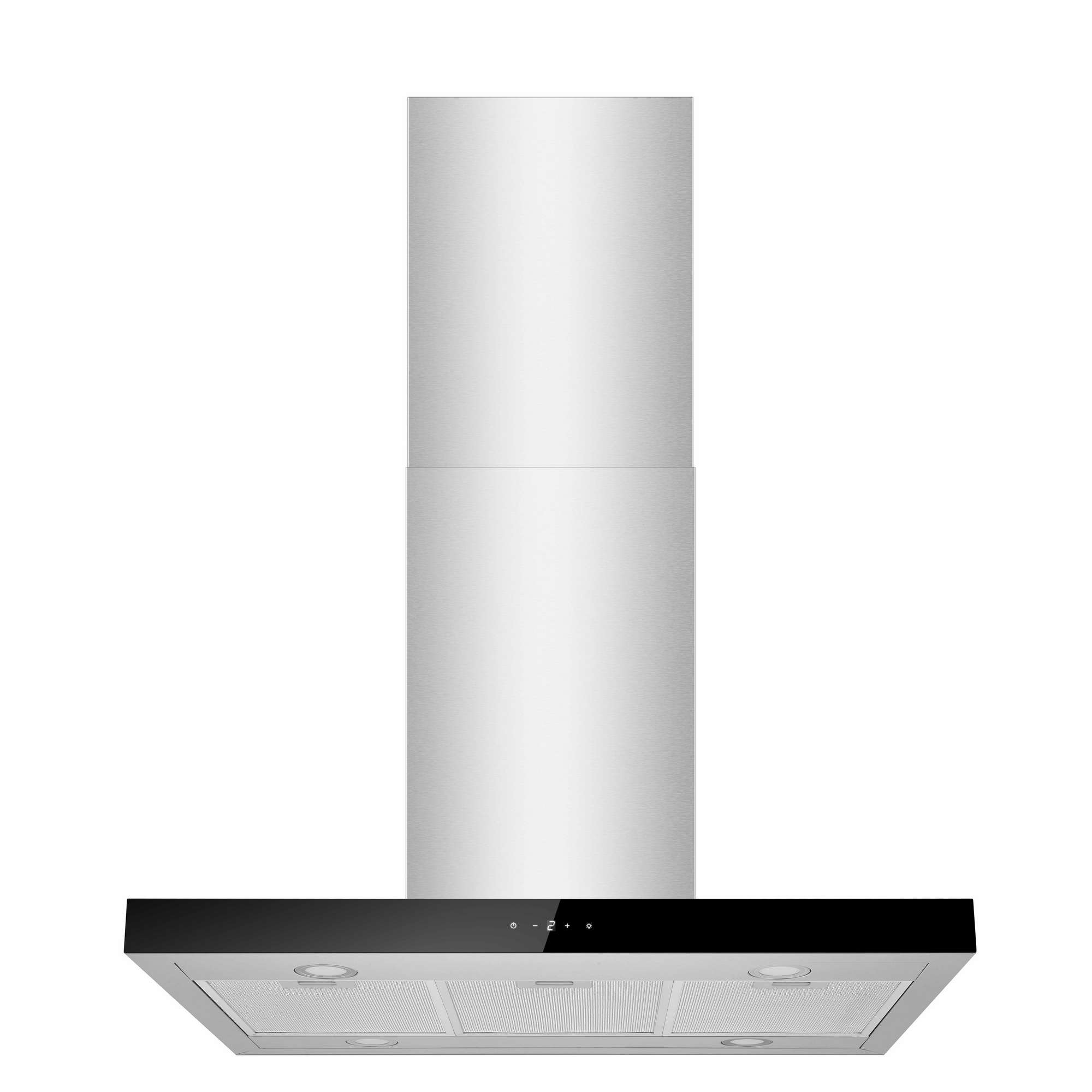 Inselhaube 'Cara' Edelstahl mit Glasfront 90 cm