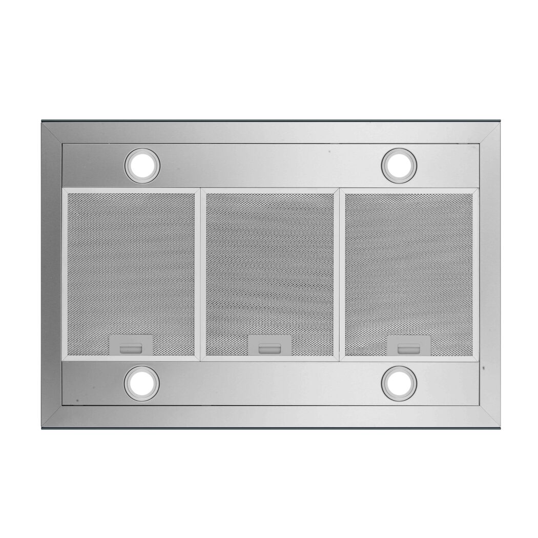 Inselhaube 'Cara' Edelstahl mit Glasfront 90 cm