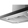 Inselhaube 'Cara' Edelstahl mit Glasfront 90 cm