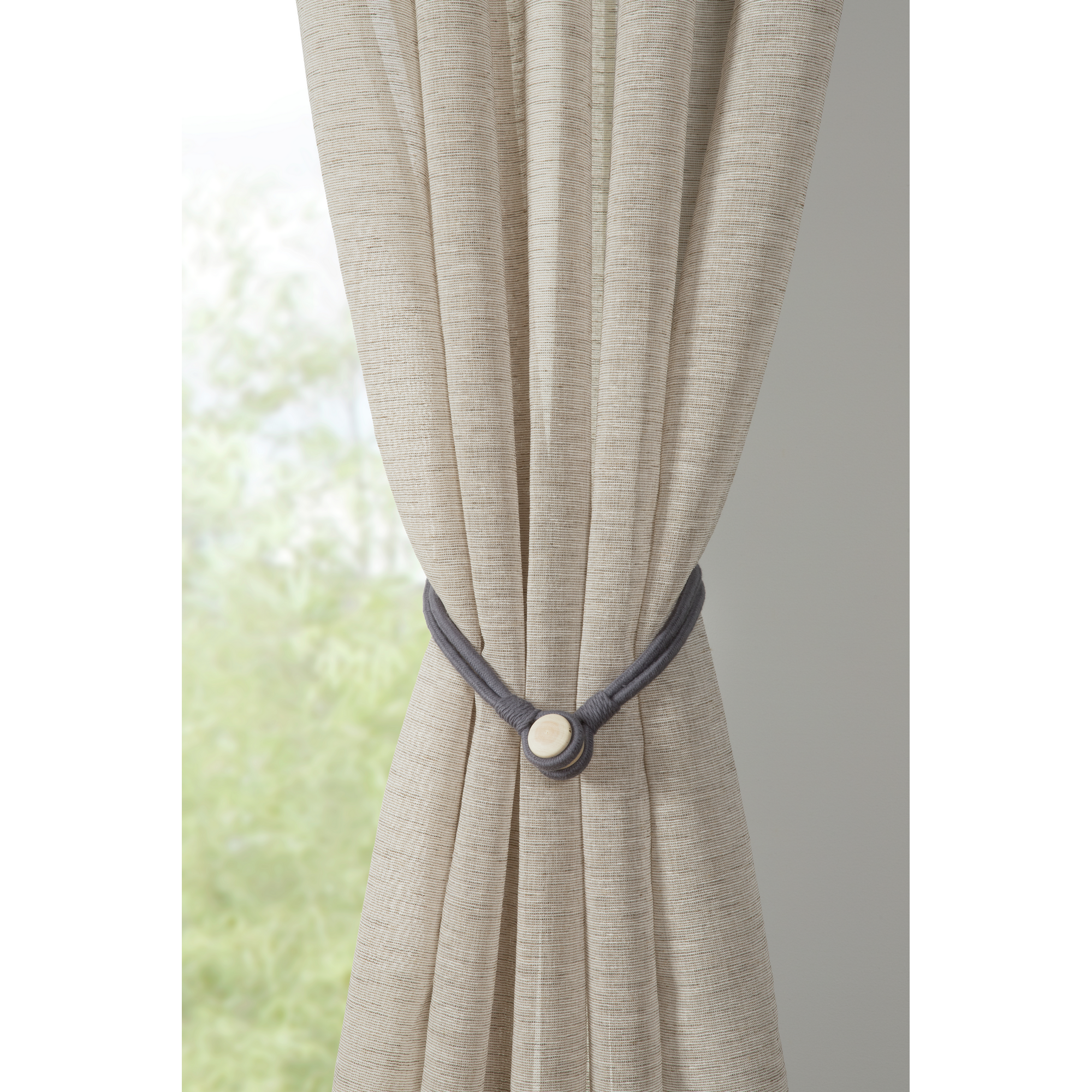 Raffhalter Kordel für Vorhänge mit Magnet grau 47 cm