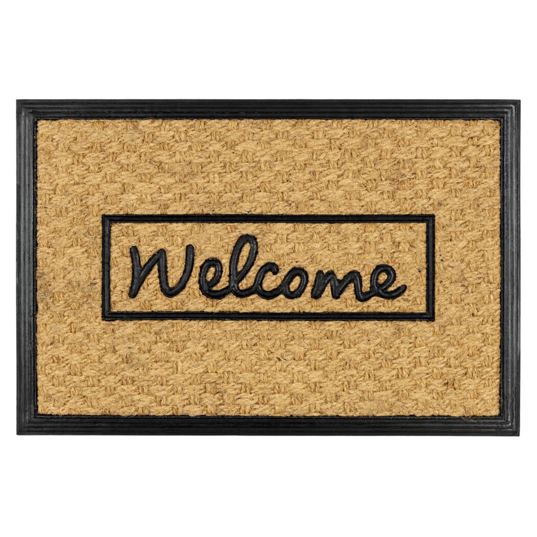Fußmatte 'Boucara Welcome Border' naturfarben/schwarz 40 x 60 cm
