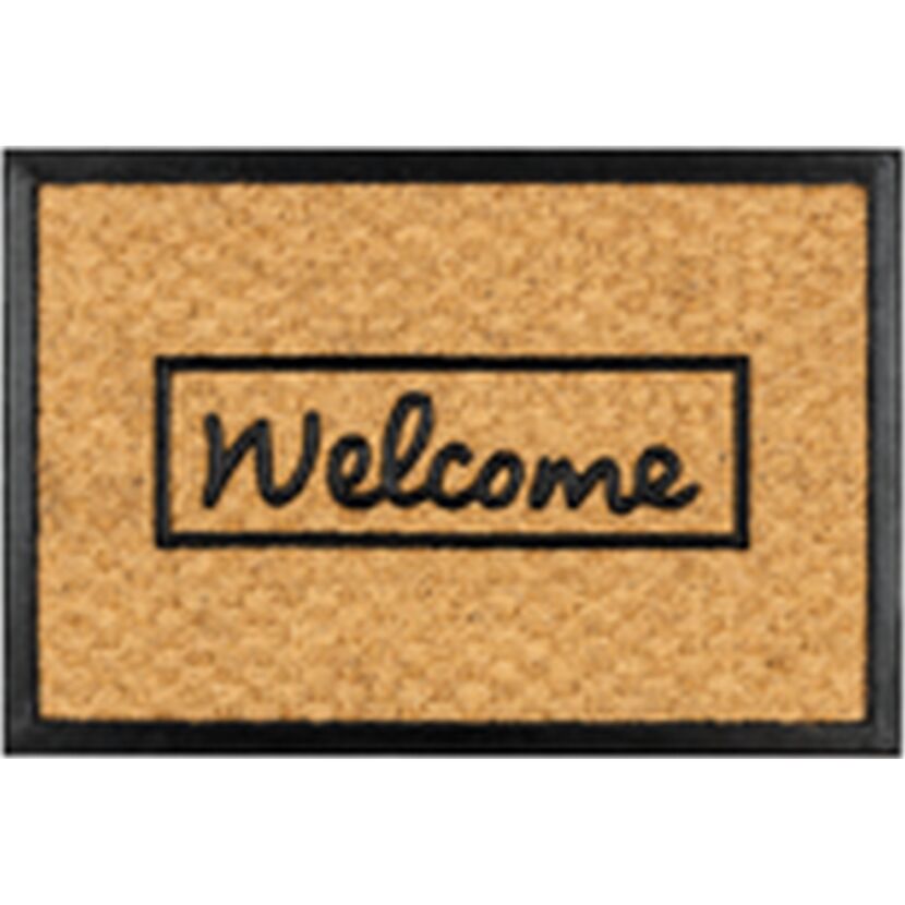 Fußmatte 'Boucara Welcome Border' naturfarben/schwarz 40 x 60 cm