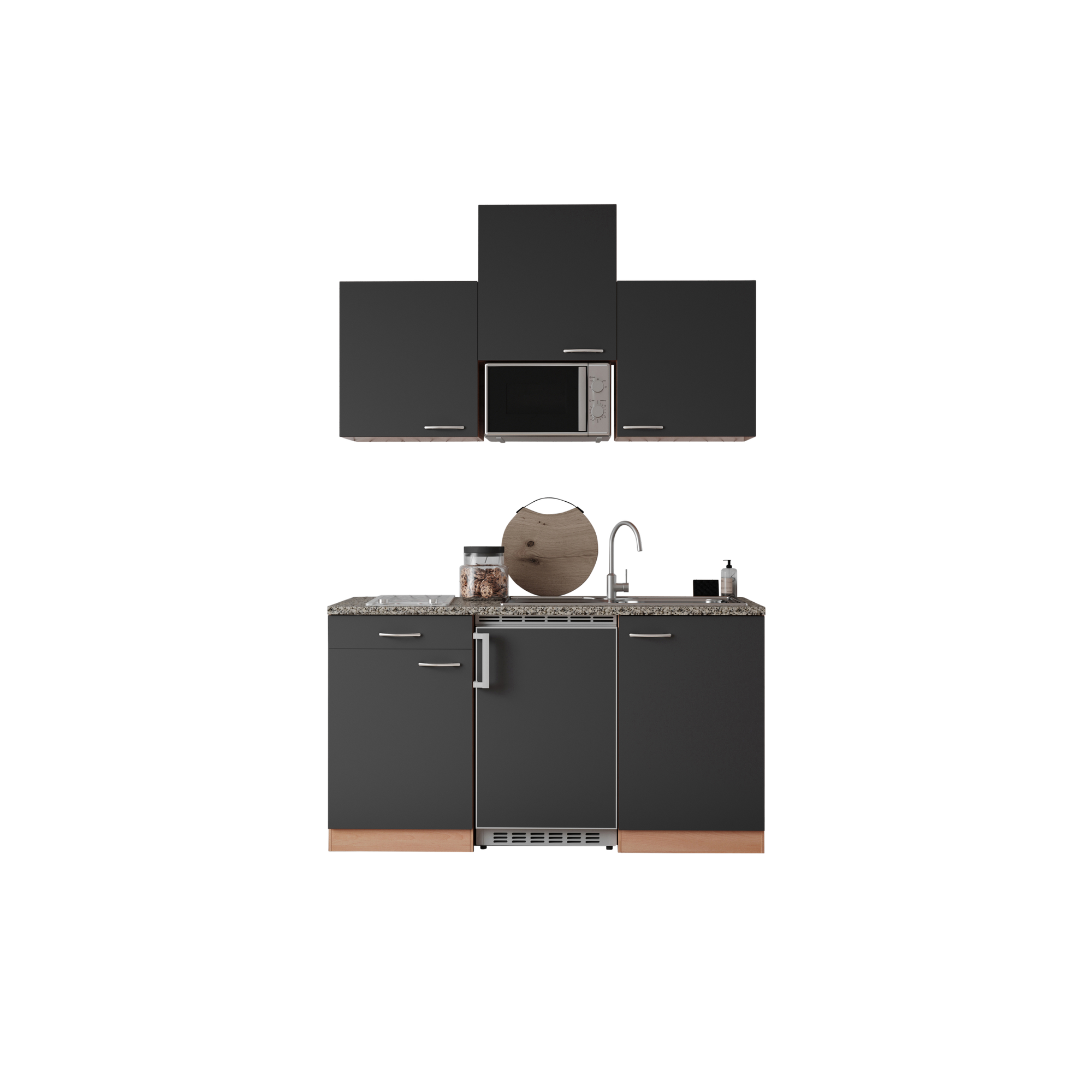 Küchenzeile 'Gerda'mit E-Geräten grau 150 cm